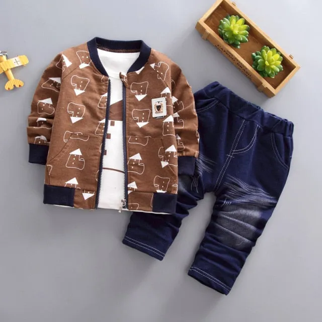 Mqtime Baby Boys Clothes Sets Spring Autumn New Kids Fashion Cotton Casual Coats hoodies pants 3pcs For Children Boys Sports Suit