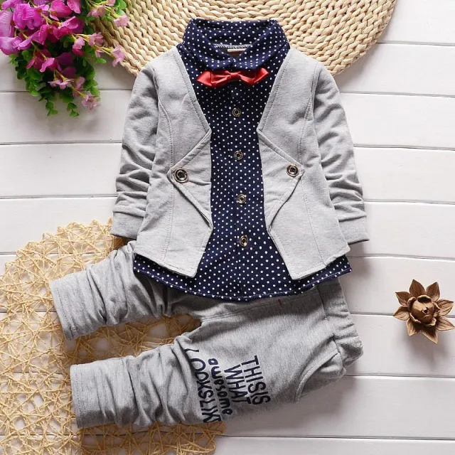 Mqtime Baby Boys Clothes Sets Spring Autumn New Kids Fashion Cotton Casual Coats hoodies pants 3pcs For Children Boys Sports Suit