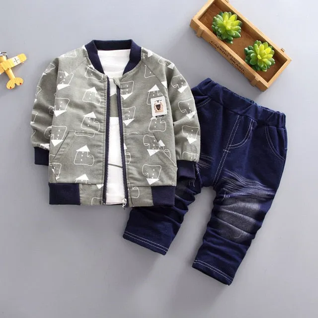 Mqtime Baby Boys Clothes Sets Spring Autumn New Kids Fashion Cotton Casual Coats hoodies pants 3pcs For Children Boys Sports Suit
