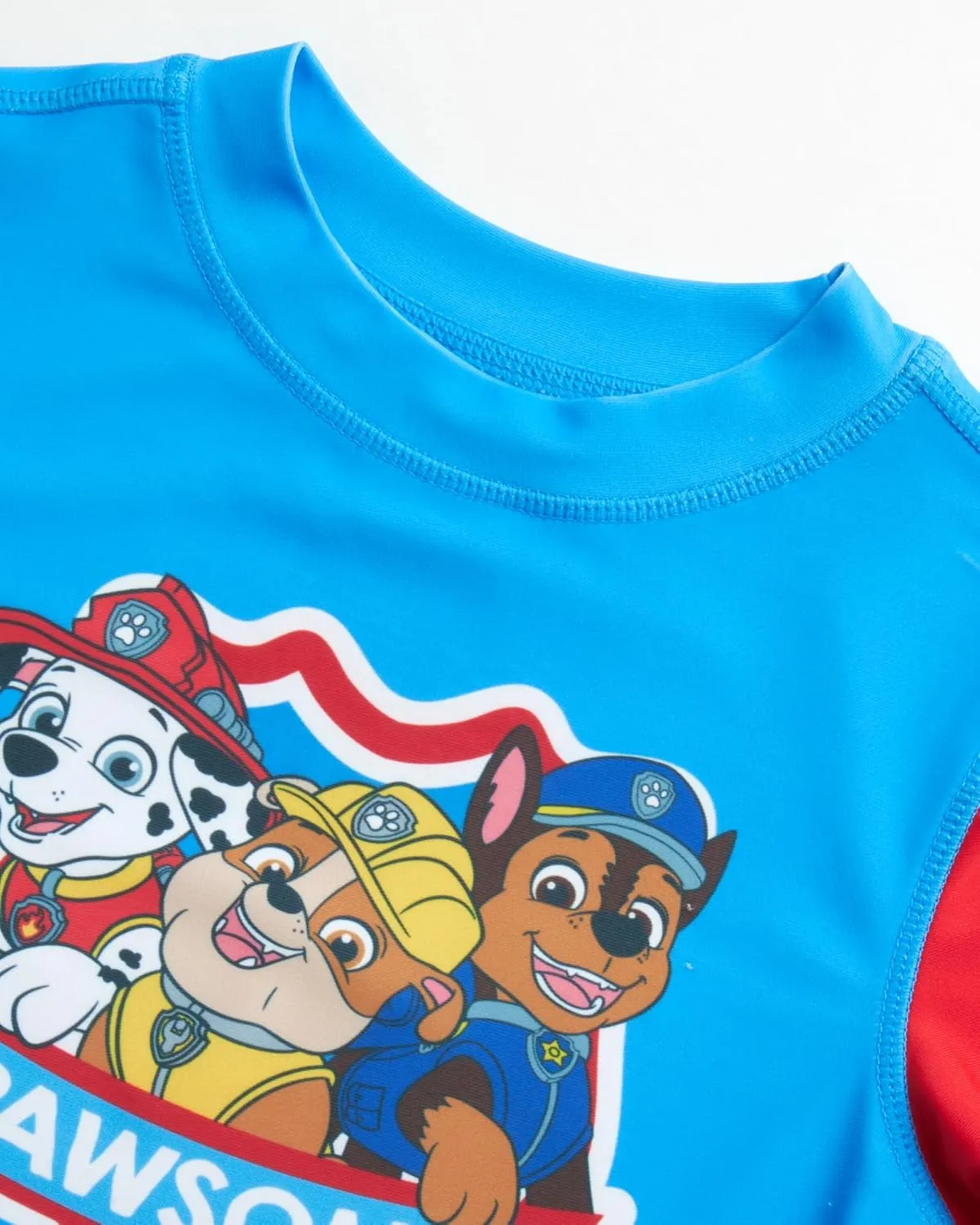 Nickelodeon Boys' Rash Guard Short Sleeve Top - Paw Patrol Chase & Marshall Quick Dry UPF50  Sun Protection Swim Shirt (2T-7)