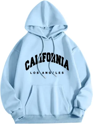 Oversized Hoodies for Men Women Letter Print Long Sleeve Hooded Sweatshirt Casual Loose Vintage Sports Tops with Pocket