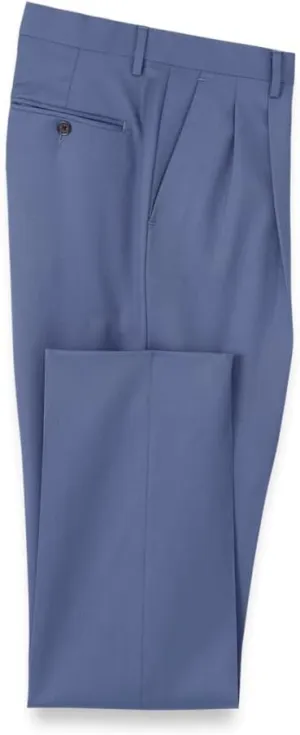 Paul Fredrick Men's Wool Gabardine Pleated Pants