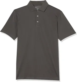 PGA TOUR Boys Airflux Short Sleeve Golf Polo Shirt, Ribbed Collar, Moisture-Wicking, Sun Protection, Ventilated Lightweight