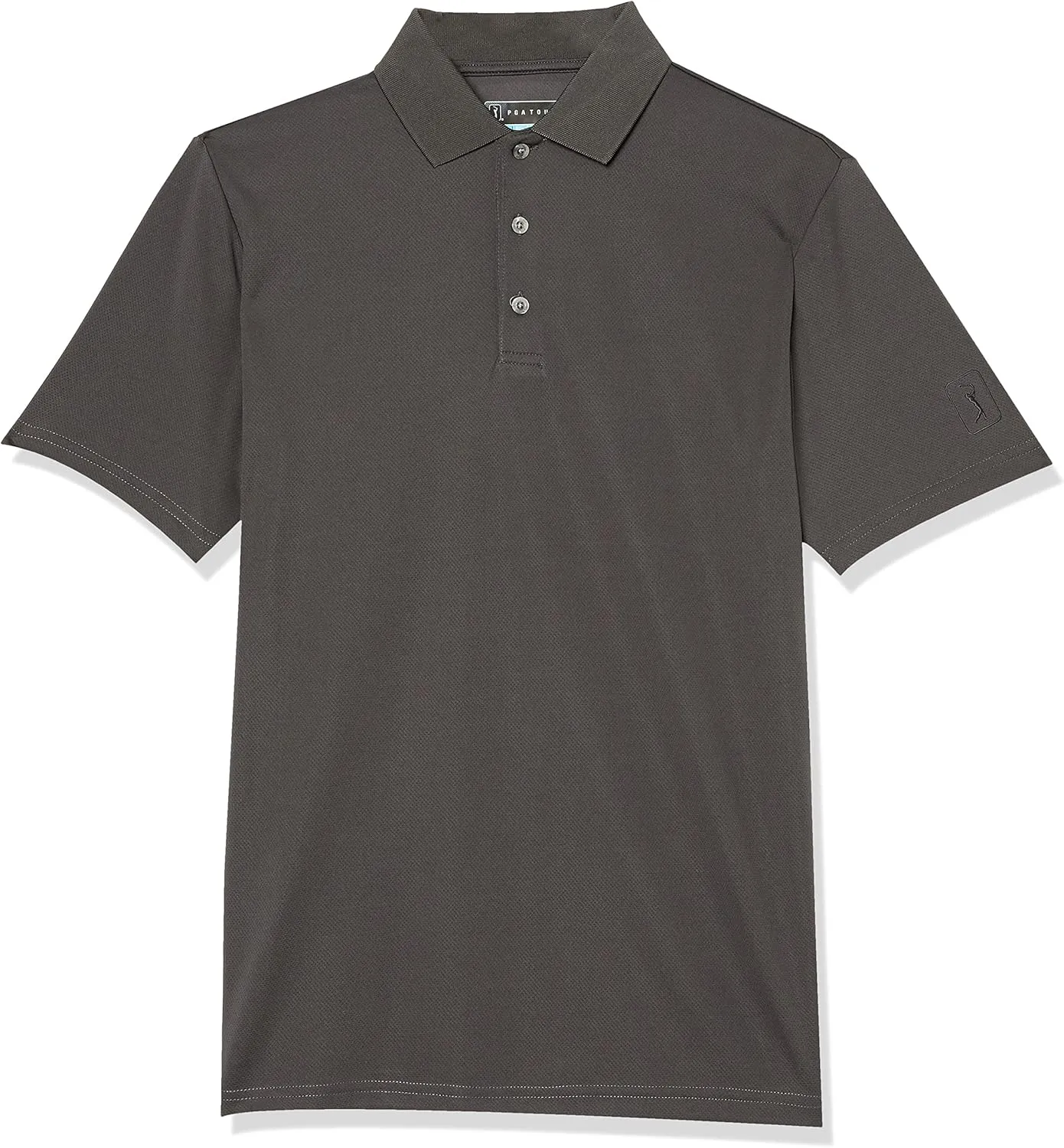 PGA TOUR Boys Airflux Short Sleeve Golf Polo Shirt, Ribbed Collar, Moisture-Wicking, Sun Protection, Ventilated Lightweight