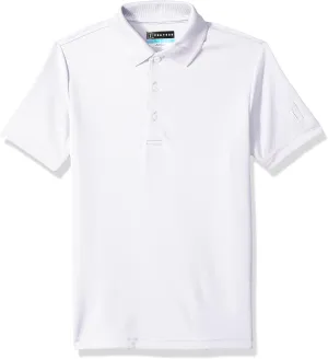 PGA TOUR Boys Airflux Short Sleeve Golf Polo Shirt, Ribbed Collar, Moisture-Wicking, Sun Protection, Ventilated Lightweight