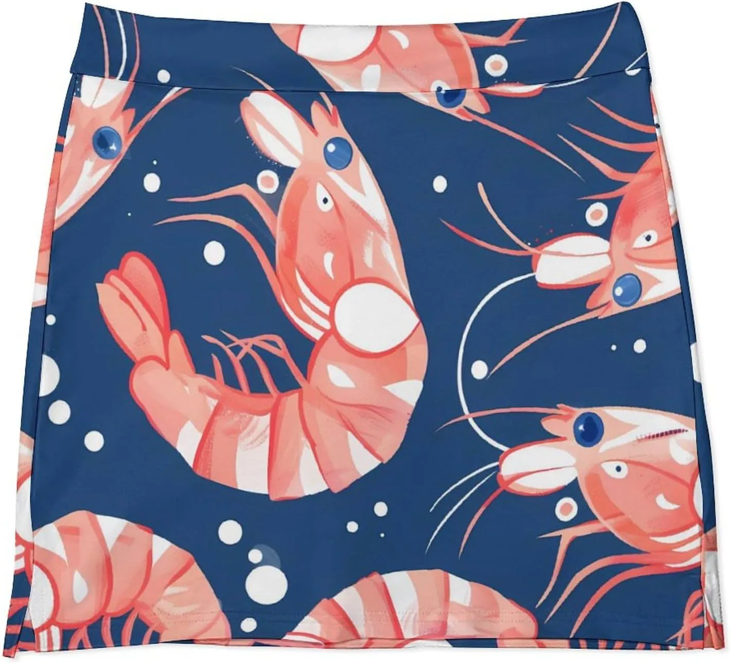 Prawn Shrimp Women's Skort Athletic Skirt Golf Skorts A-line Skirts with Built-in Shorts Pockets