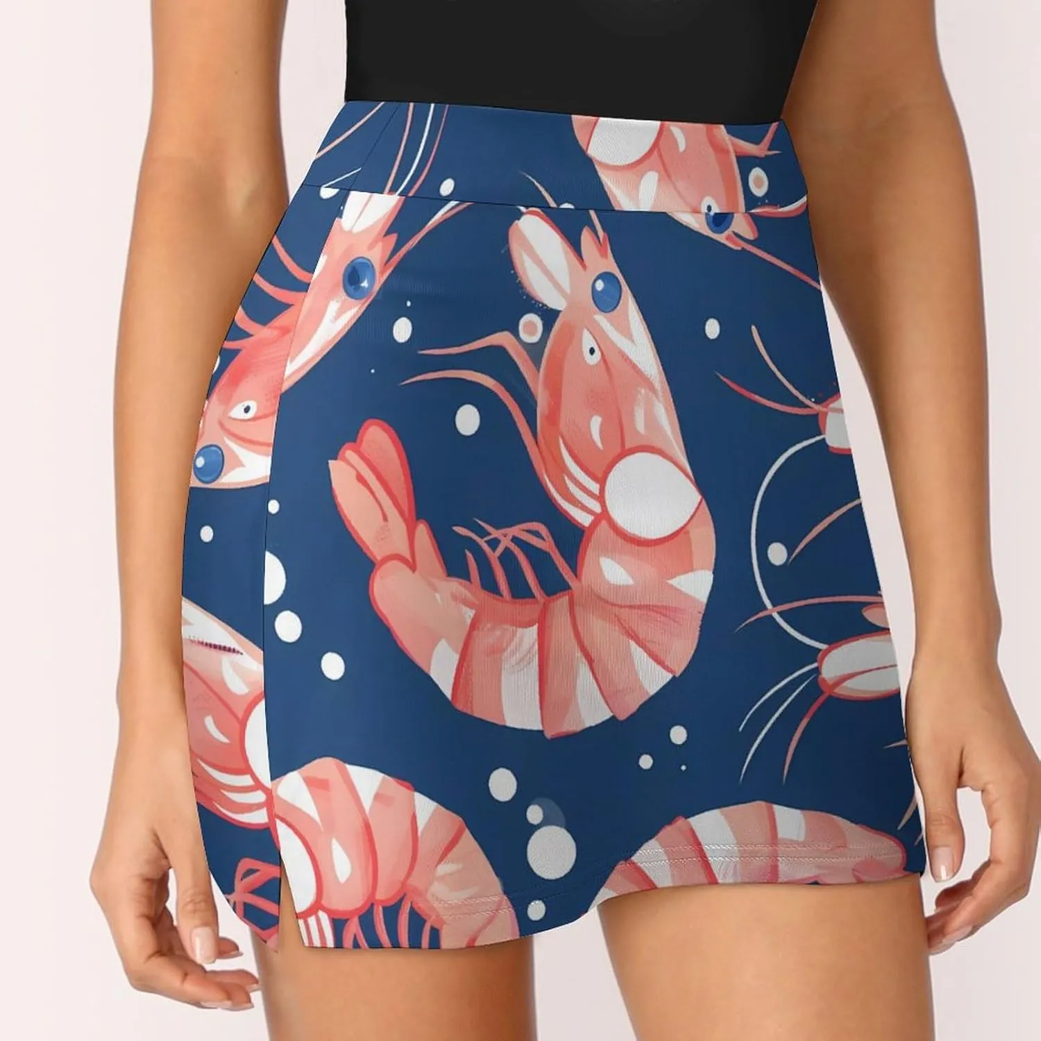 Prawn Shrimp Women's Skort Athletic Skirt Golf Skorts A-line Skirts with Built-in Shorts Pockets