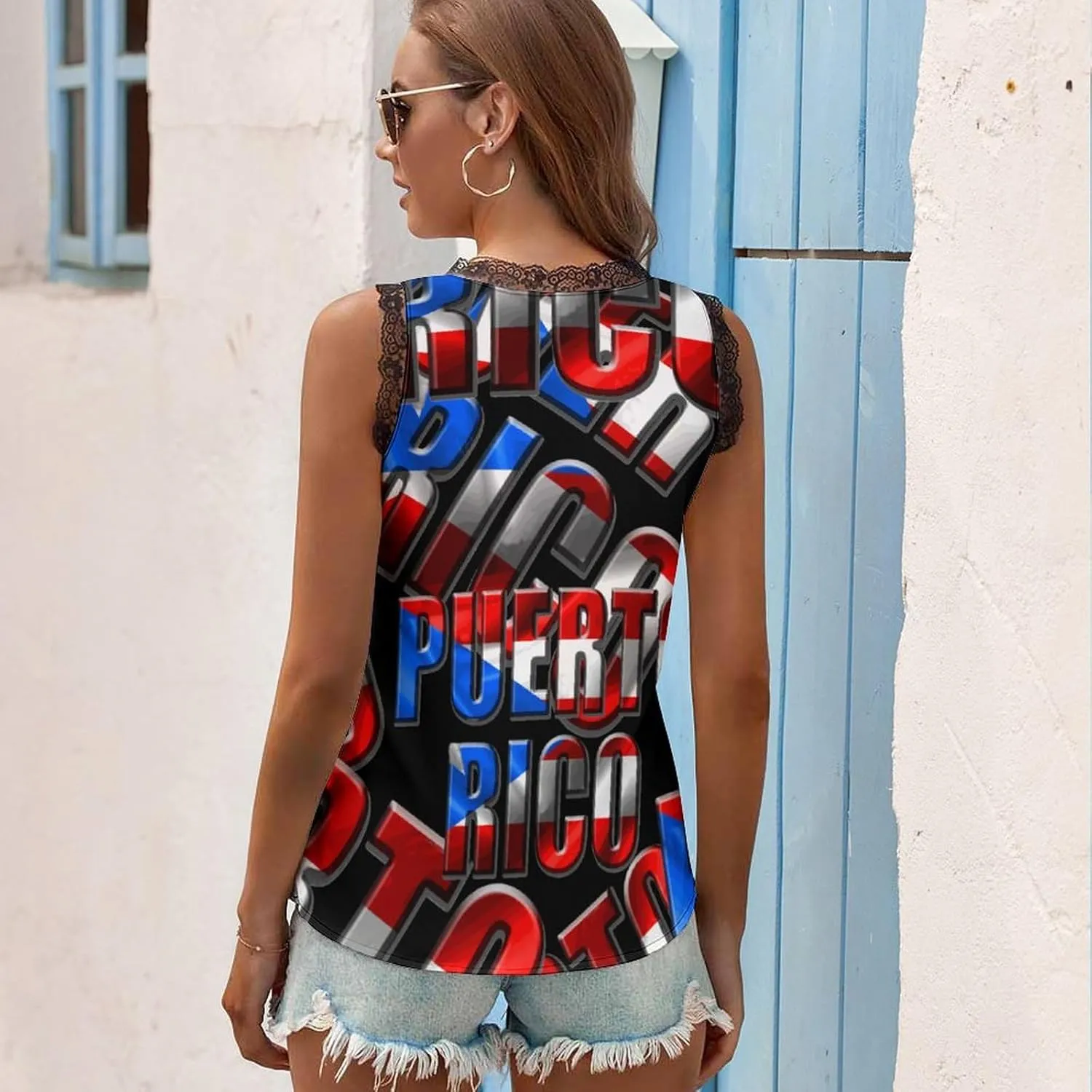 Puerto Rico Flag Jumpsuit Casual for Women Spring Summer Party Clothes