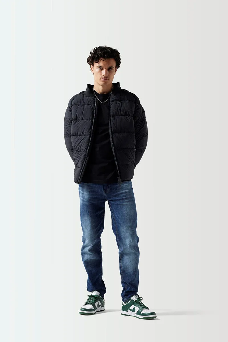 Puffer Bomber Jacket - Black