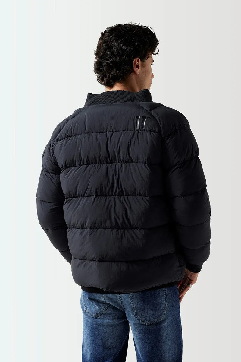 Puffer Bomber Jacket - Black