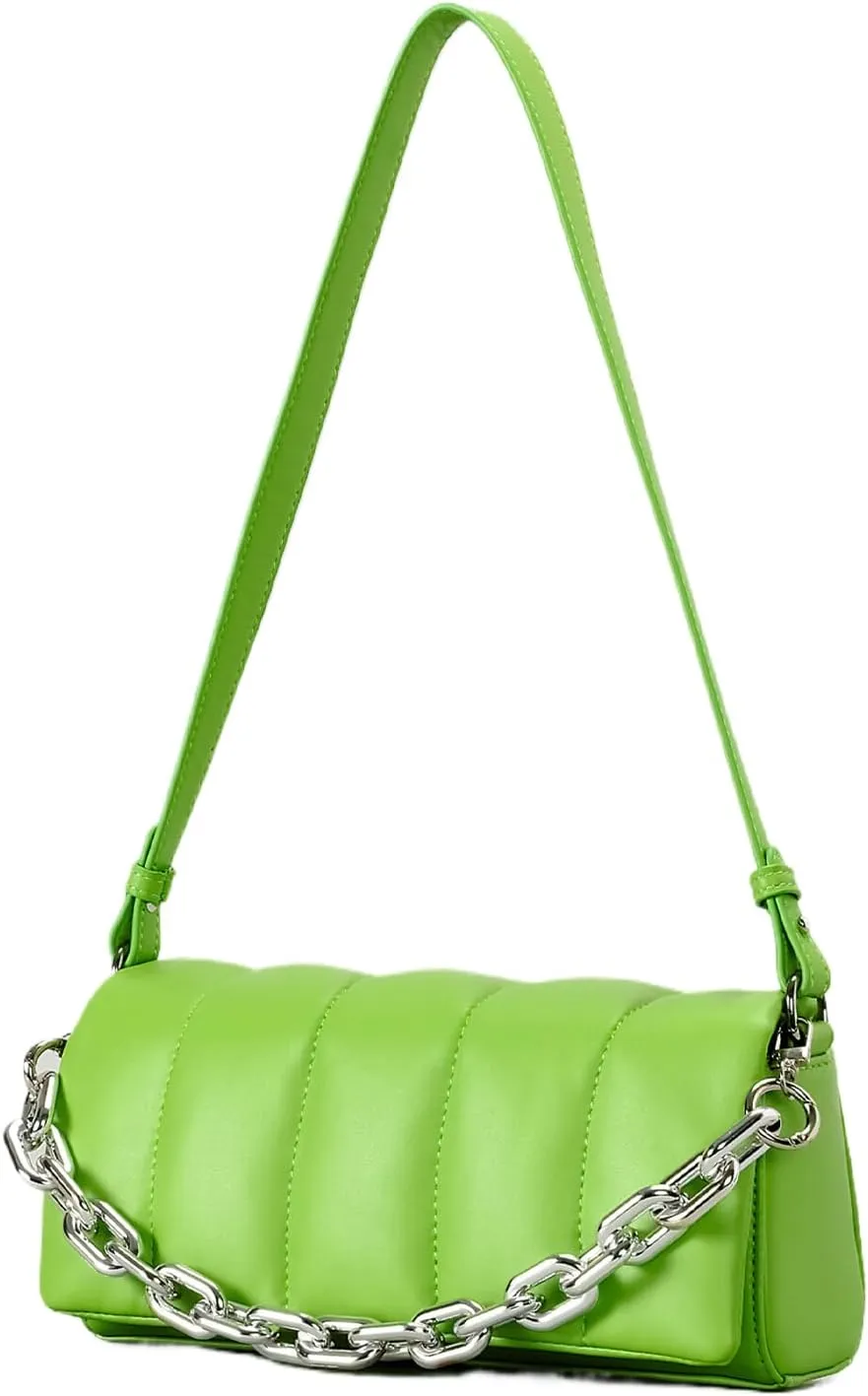Quilted Shoulder Bag Small Quilted Puffer Tote Bags Down-Filled Puffy Purse for Women