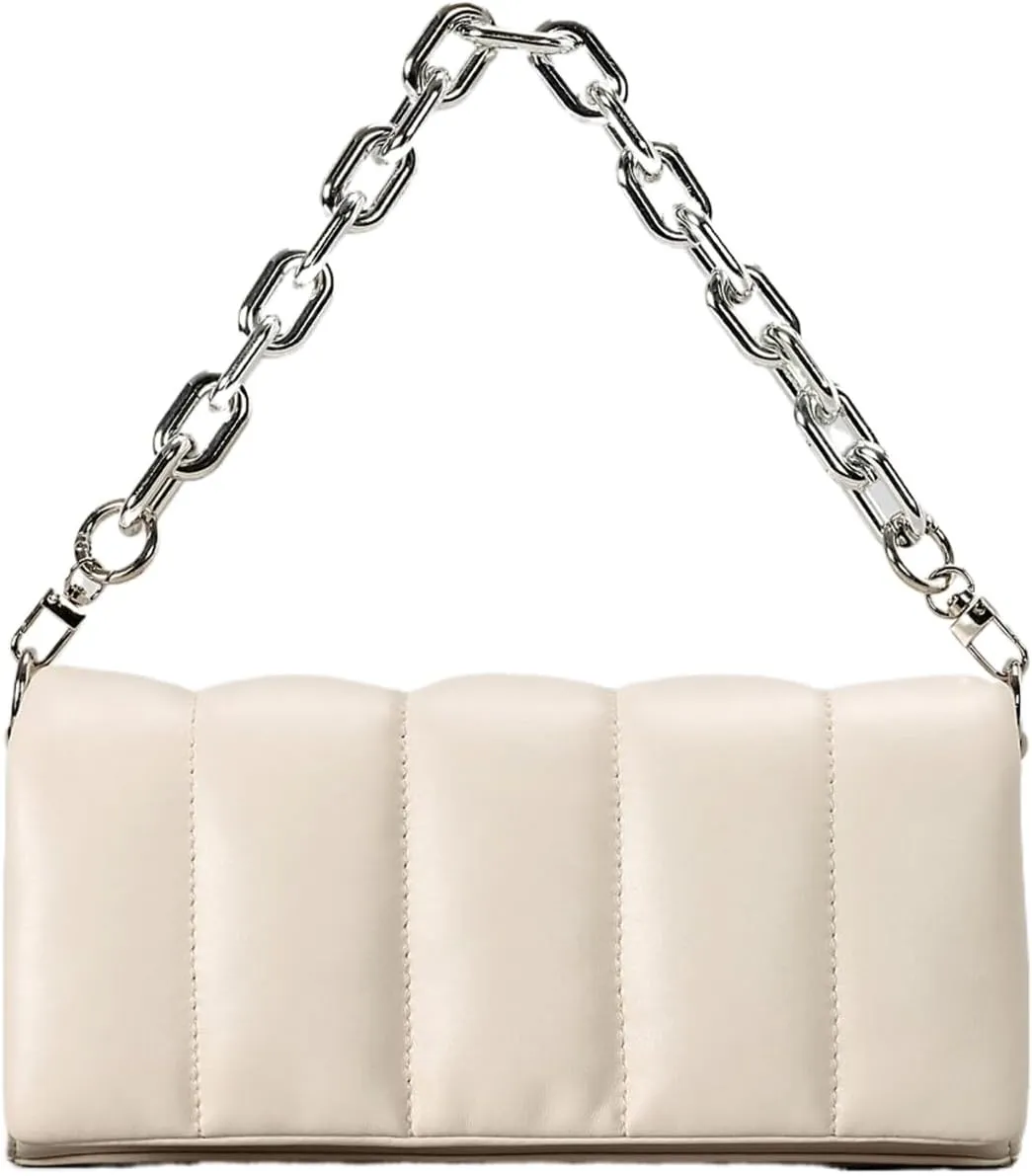 Quilted Shoulder Bag Small Quilted Puffer Tote Bags Down-Filled Puffy Purse for Women