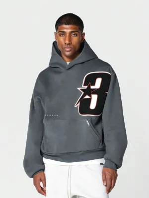 Regular Fit Overhead Hoodie With Applique Embroidery