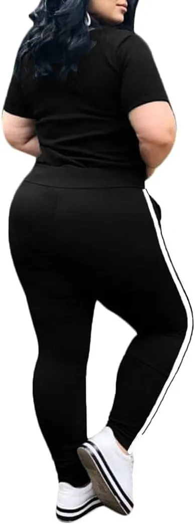 Remxi Workout Sets for Women Two Piece Outfits Jogging Sweat Suits Tops and Long Sweatpants Set Workout Tracksuit
