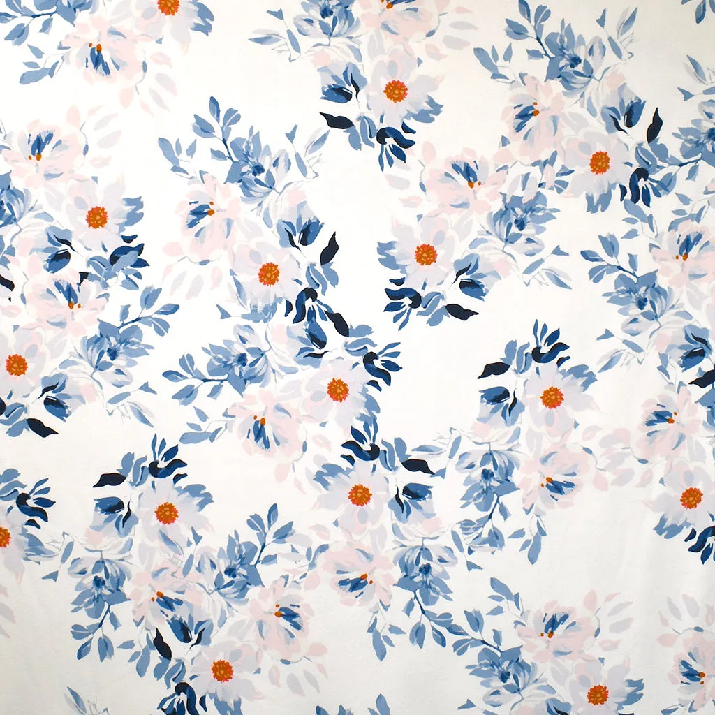 See You at Six Sea Beach Rose Floral French Terry Cloud White