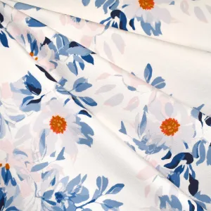 See You at Six Sea Beach Rose Floral French Terry Cloud White