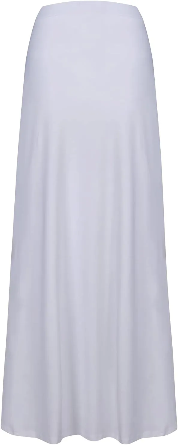 SERYU Women's Casual Slit Wrap Asymmetrical Elastic High Waist Maxi Draped Skirt