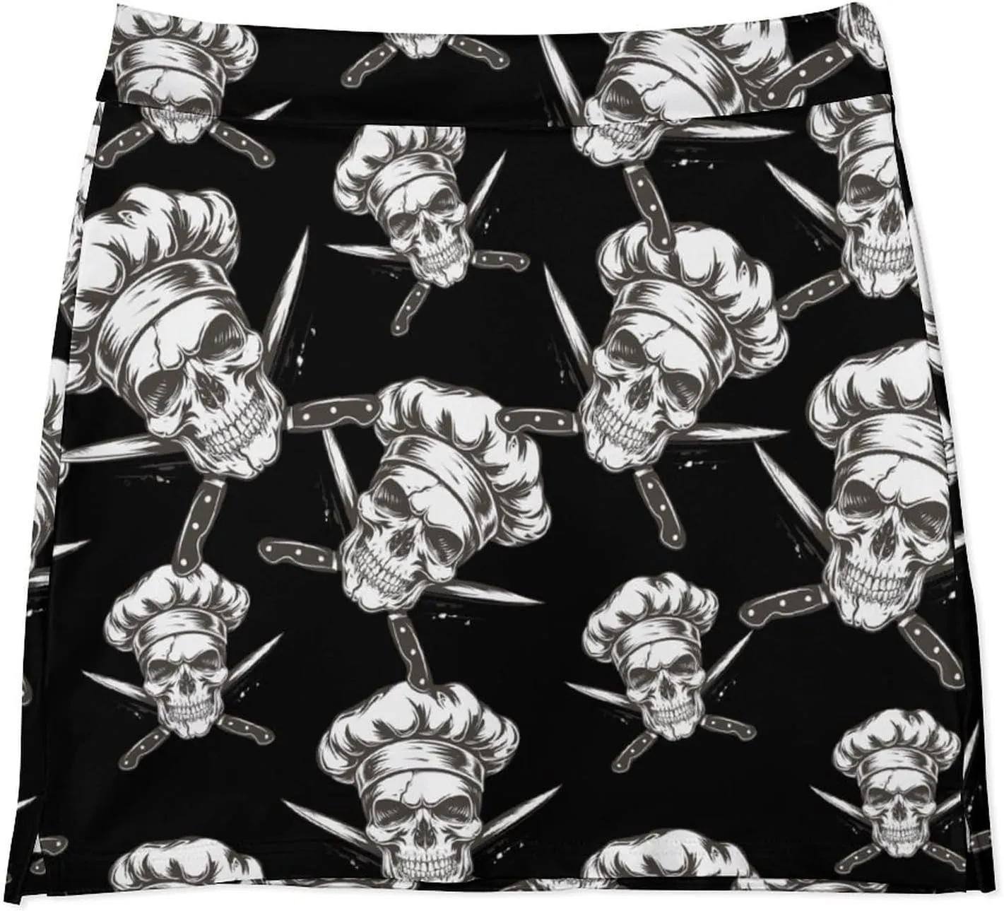 Skull Chef Gangster Women's Skort Athletic Skirt Golf Skorts A-line Skirts with Built-in Shorts Pockets