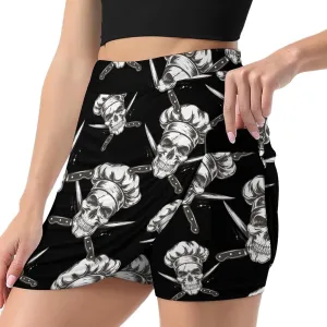 Skull Chef Gangster Women's Skort Athletic Skirt Golf Skorts A-line Skirts with Built-in Shorts Pockets