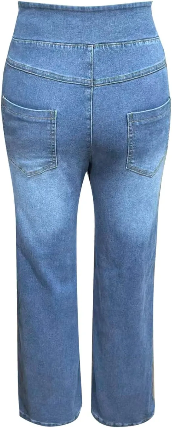 Sweatpant Jeans for Women High Waisted Wide Leg Tummy Control Pants Straight Trendy Summer 2025 Palazzo Y2k Trousers