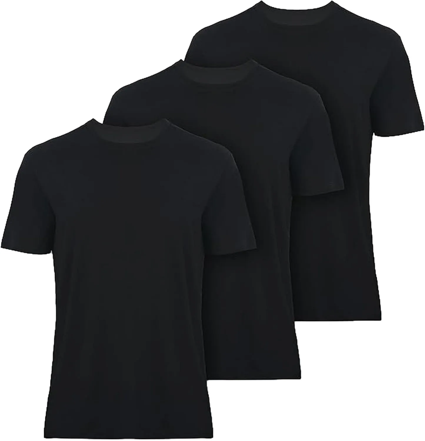 T-Shirts for Men Rayon Made from Bamboo Crewneck Undershirt Tees 3 Pack