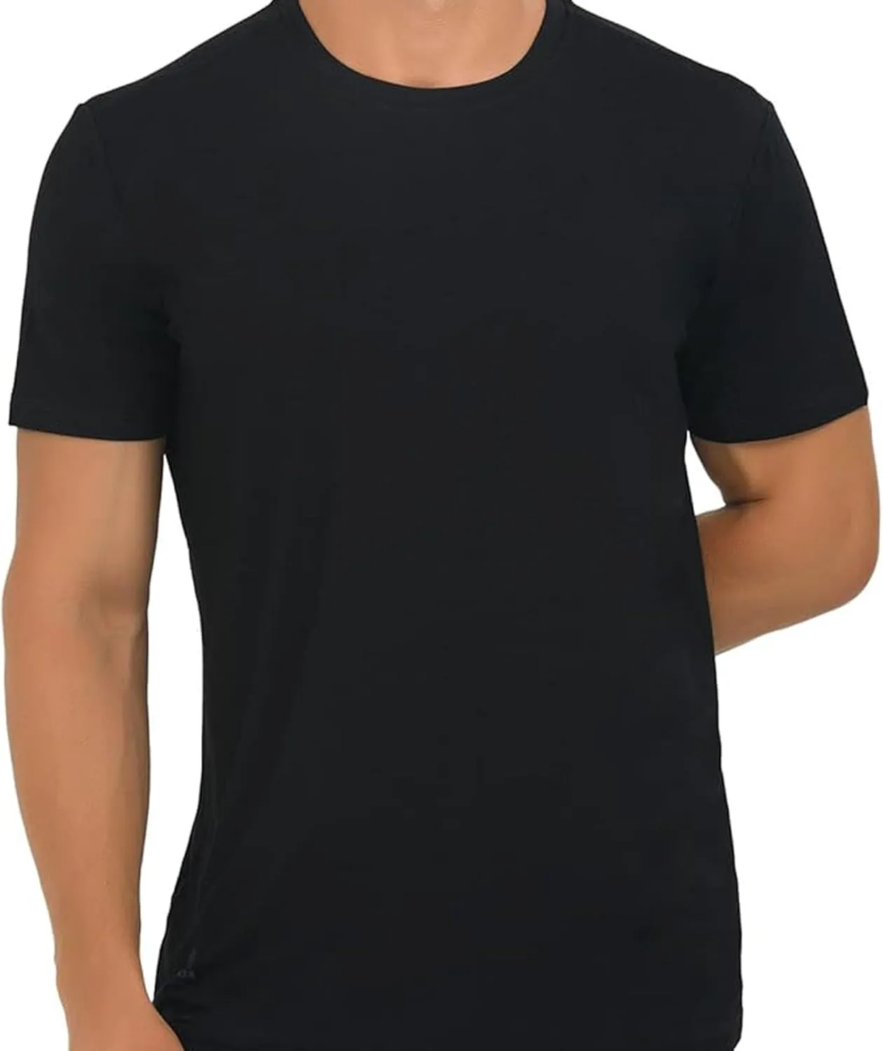 T-Shirts for Men Rayon Made from Bamboo Crewneck Undershirt Tees 3 Pack