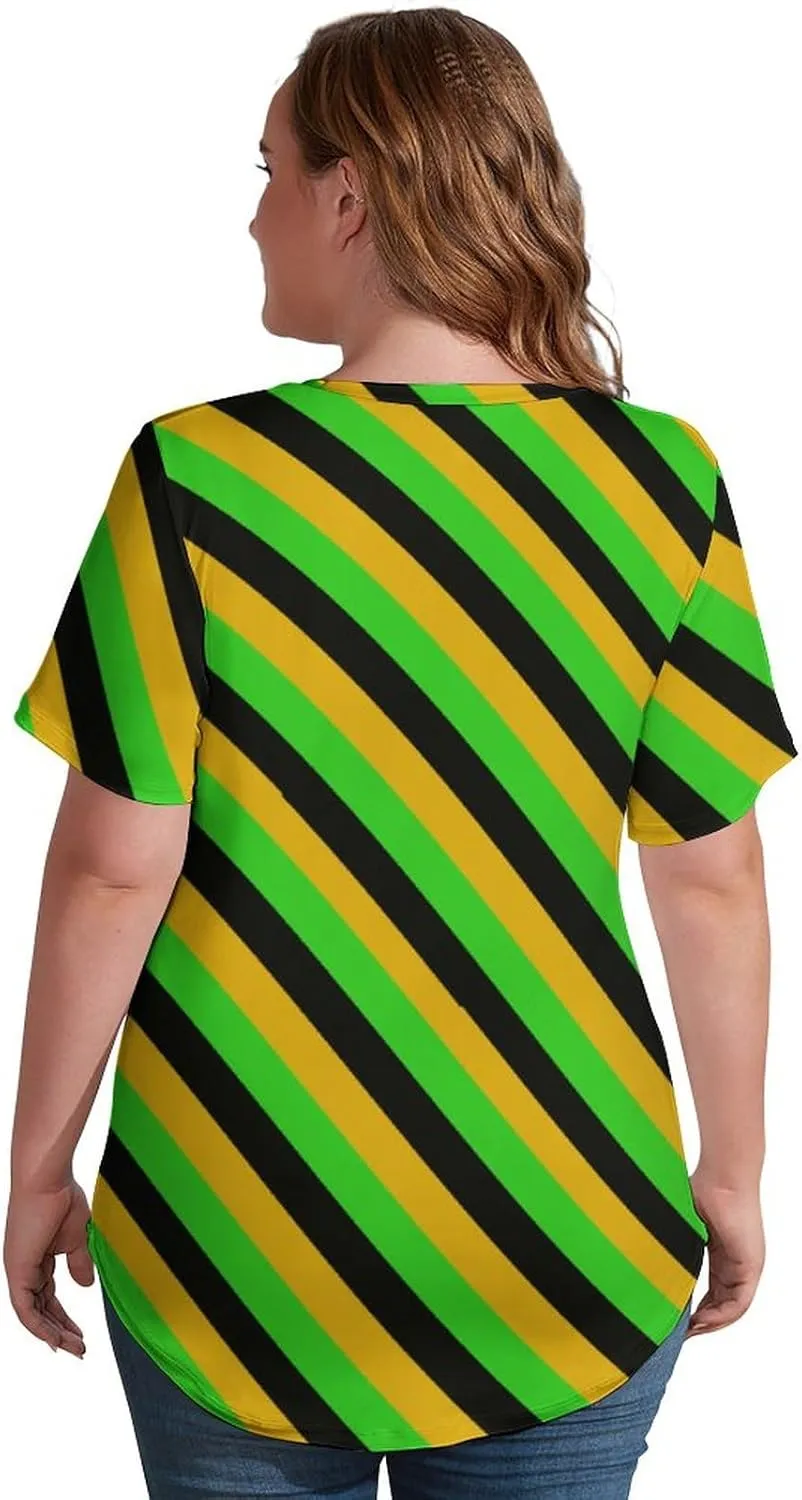 TAIZIYEAH Jamaica Bodysuit Womens Summer Cute Short Sleeve