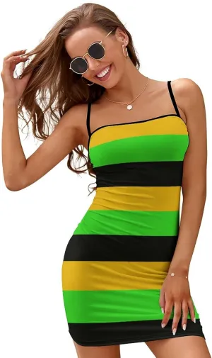 TAIZIYEAH Jamaica Long-Sleeve Bodycon Dress Womens Sundress Casual Summer Sexy Beach Clothes 2023