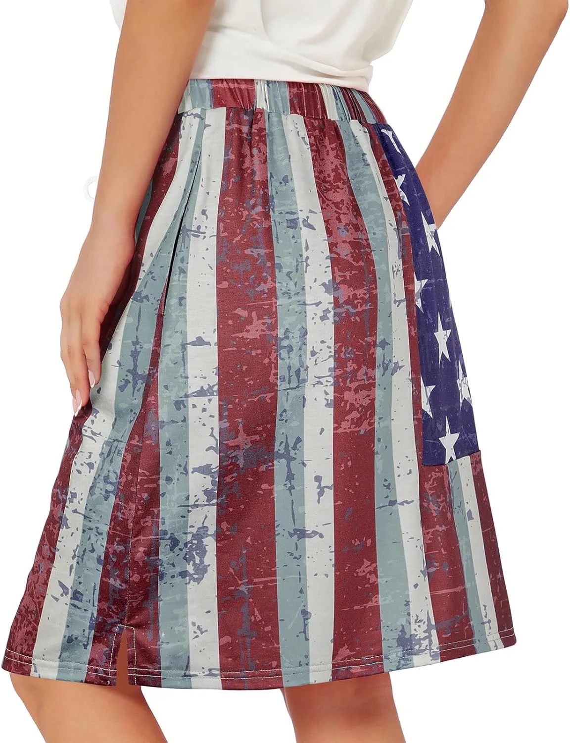 Tennis Skirt for Women with Pockets Athletic Skort Knee Length Golf High Waist Skirt Drawstring Shorts