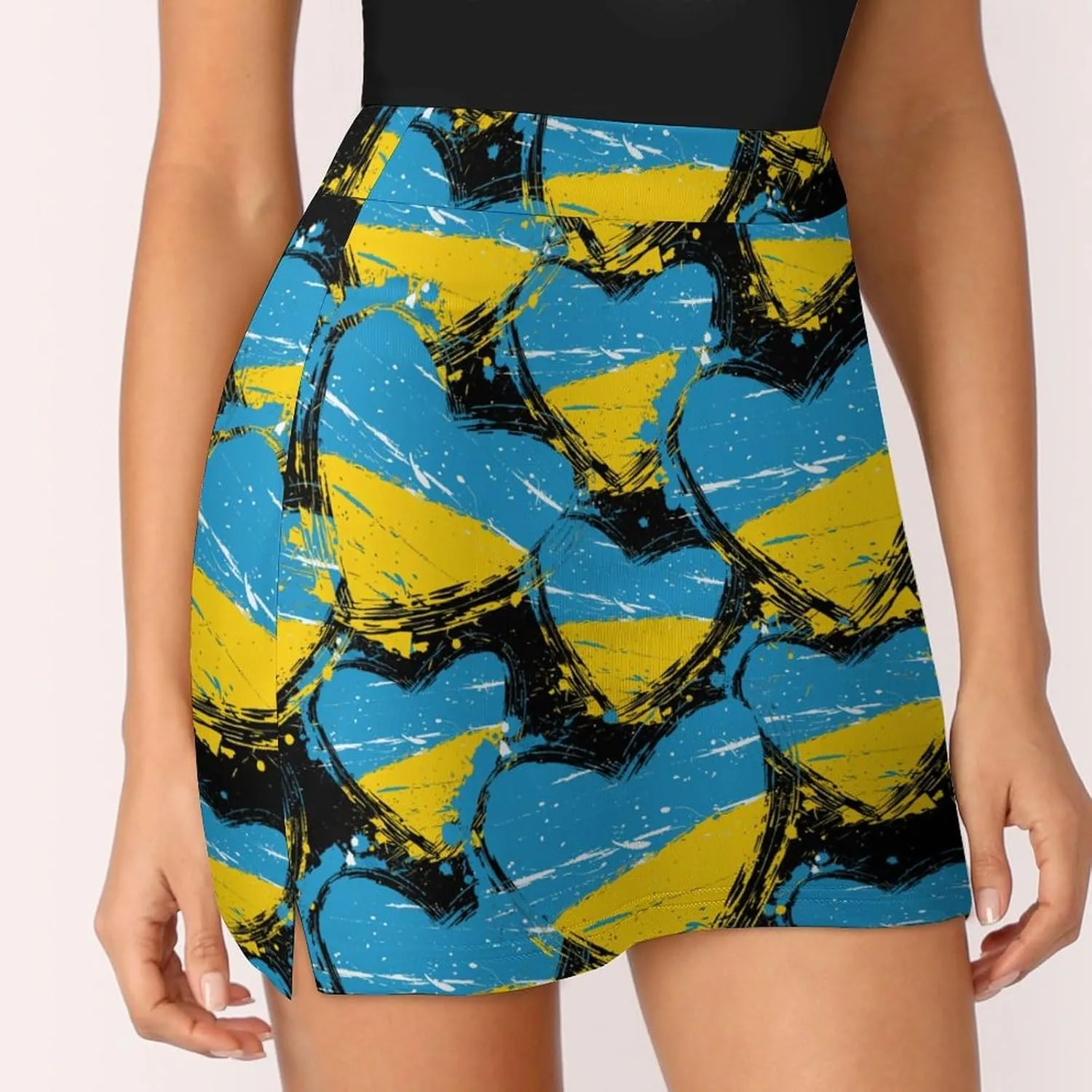 Ukraine Hear Women's Skort Athletic Skirt Golf Skorts A-line Skirts with Built-in Shorts Pockets