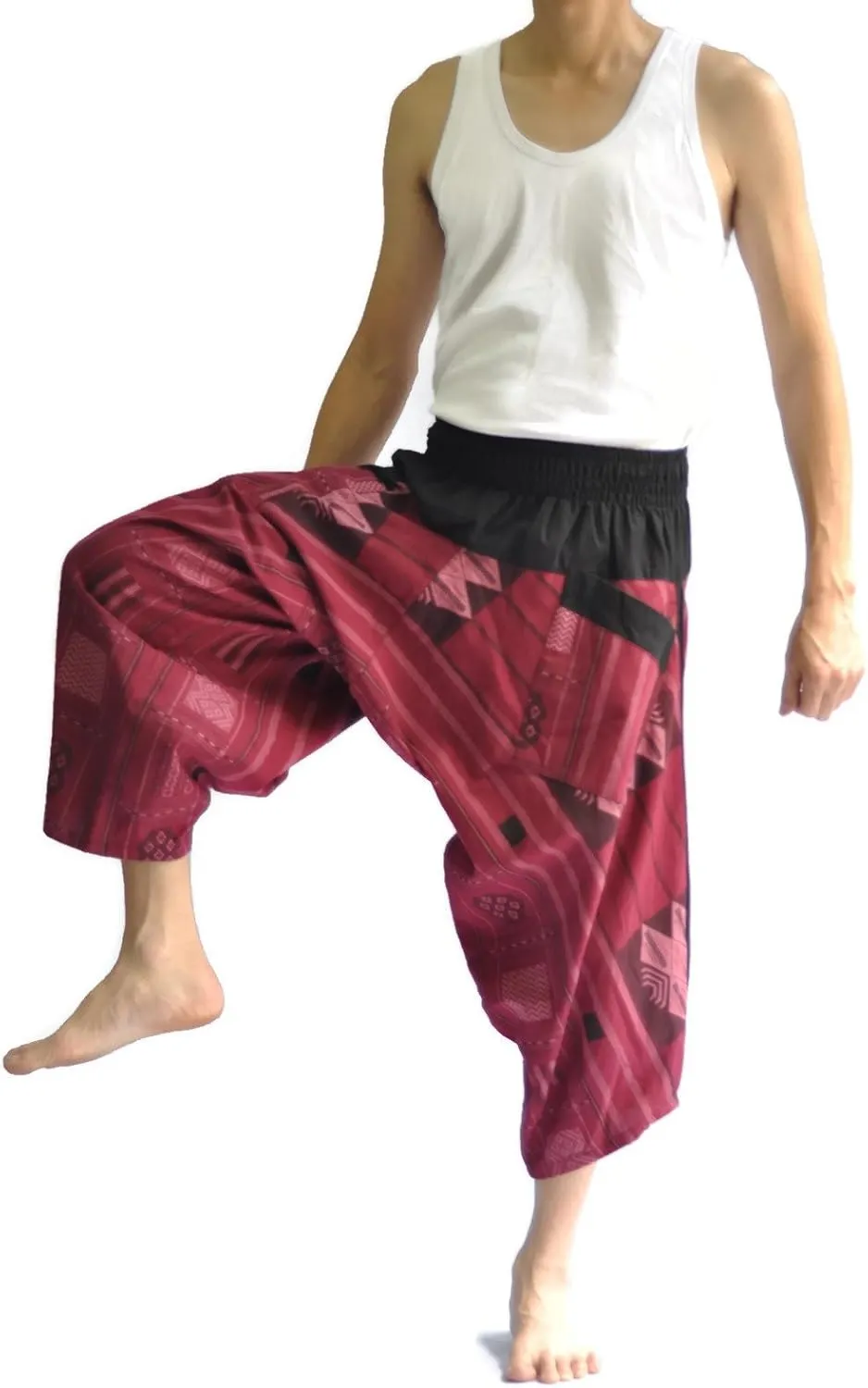 Unisex Tone Thai Fisherman Pants Yoga Trousers Free Size Cotton Brown