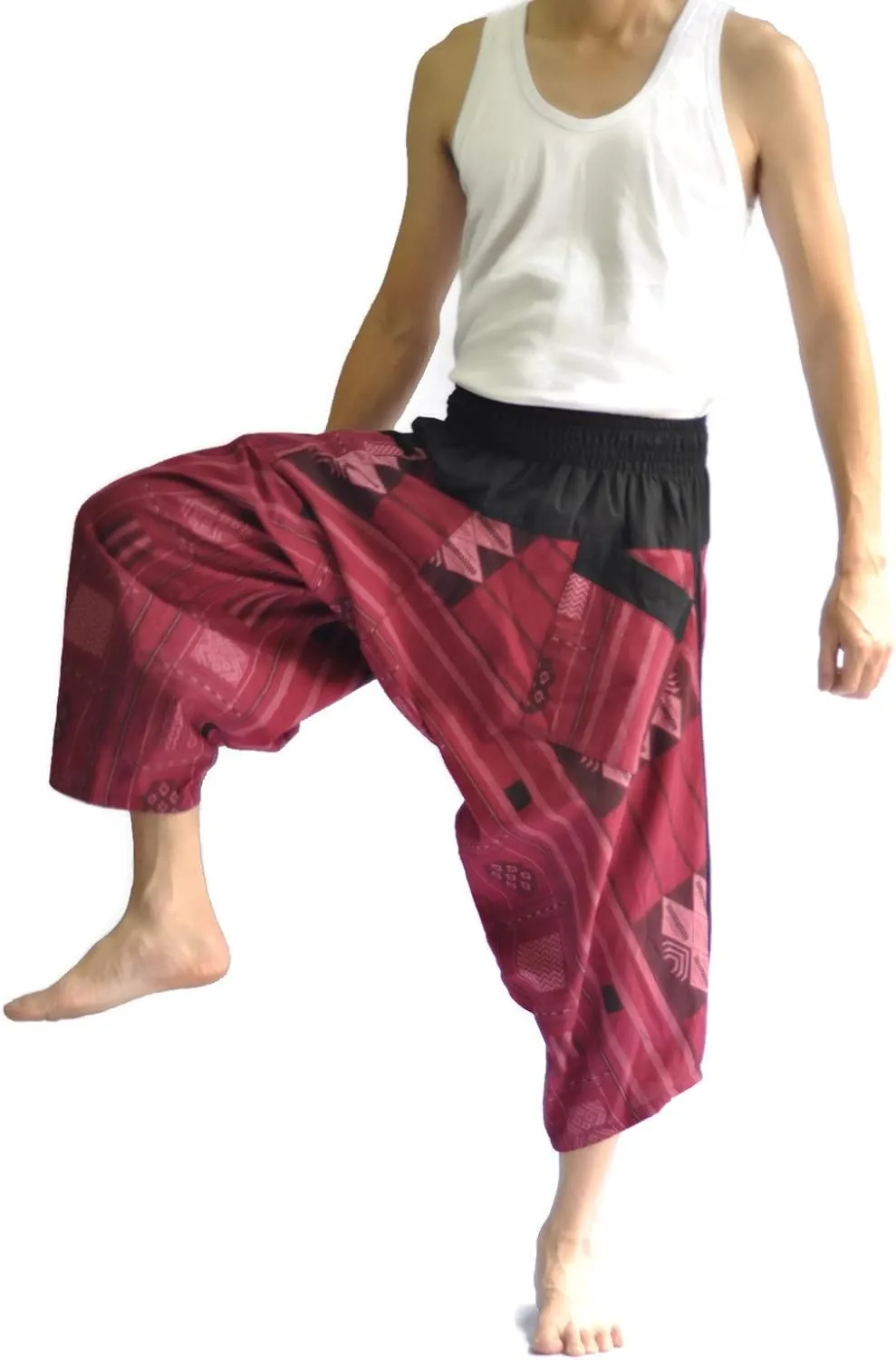 Unisex Tone Thai Fisherman Pants Yoga Trousers Free Size Cotton Brown
