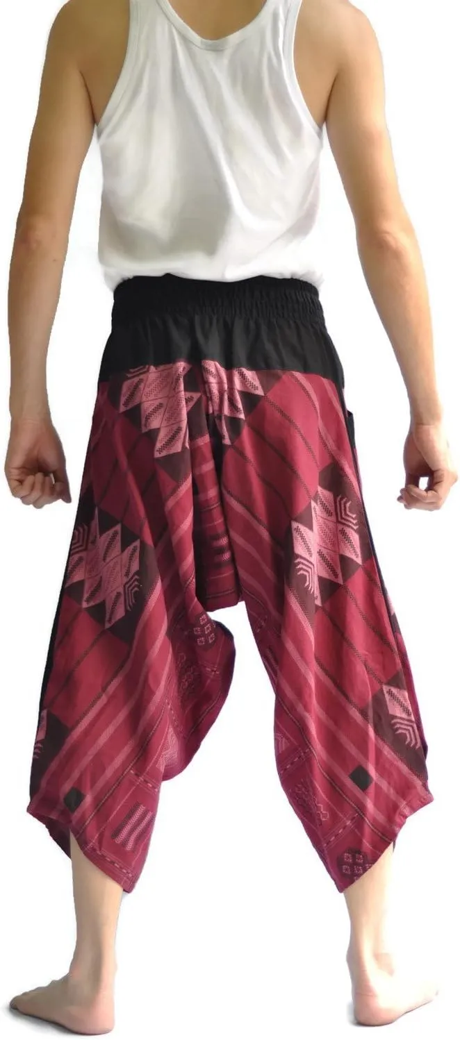 Unisex Tone Thai Fisherman Pants Yoga Trousers Free Size Cotton Brown