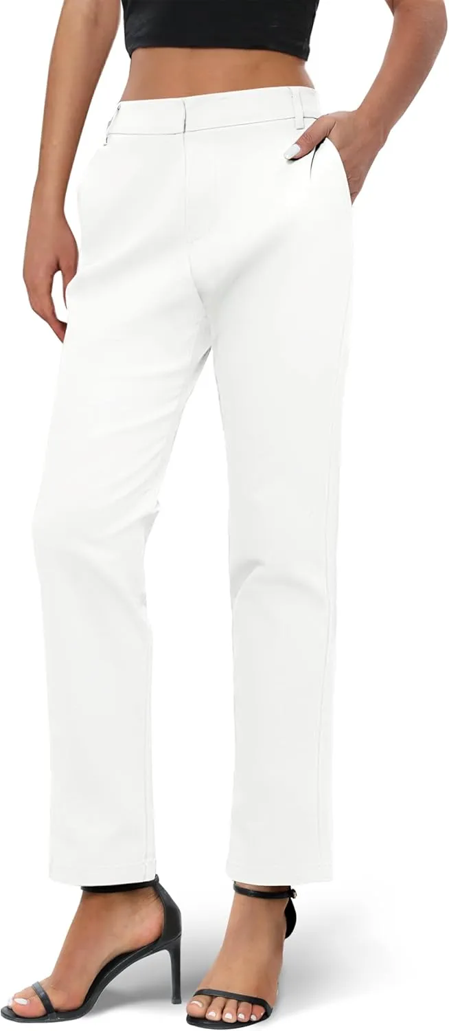 Urban CoCo Women's Elastic Waisted Work Pants Business Casual Office Pants Trousers with Pockets