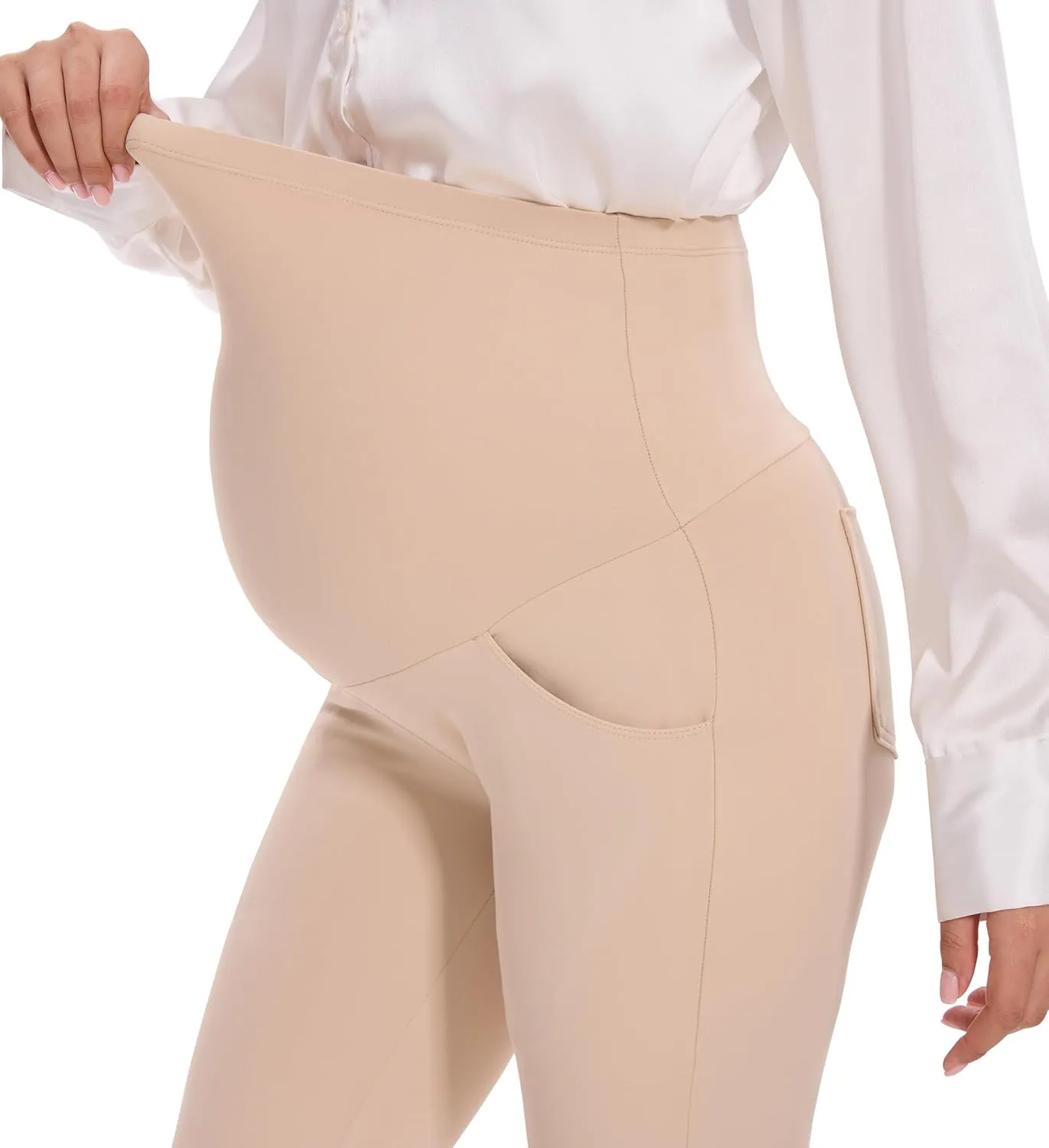 VIMPEP 27"/29"/31" Flare Maternity Yoga Pants Over The Belly Pregnancy Bootcut Strethcy Leggings with Pockets C201