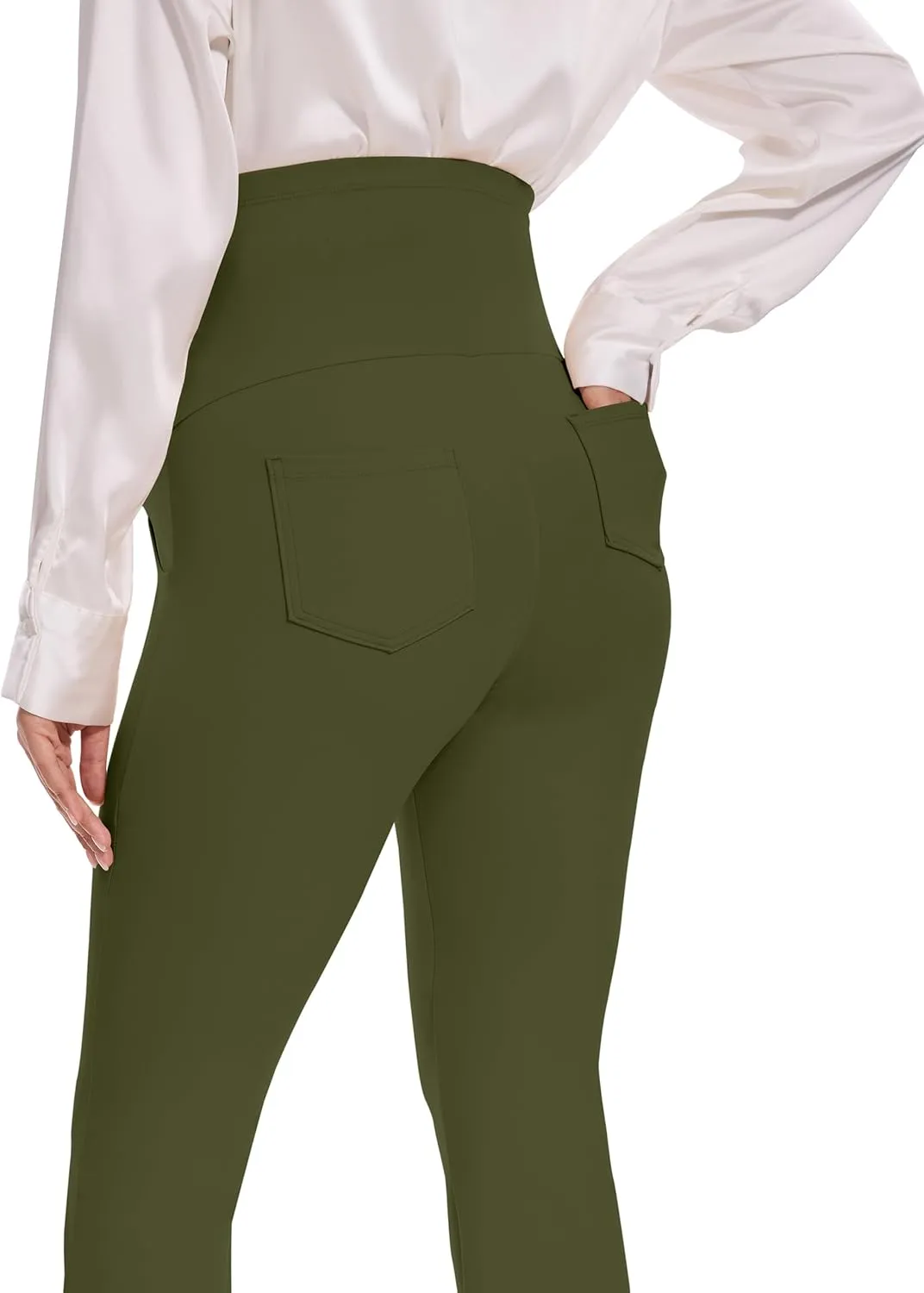 VIMPEP 27"/29"/31" Flare Maternity Yoga Pants Over The Belly Pregnancy Bootcut Strethcy Leggings with Pockets C201