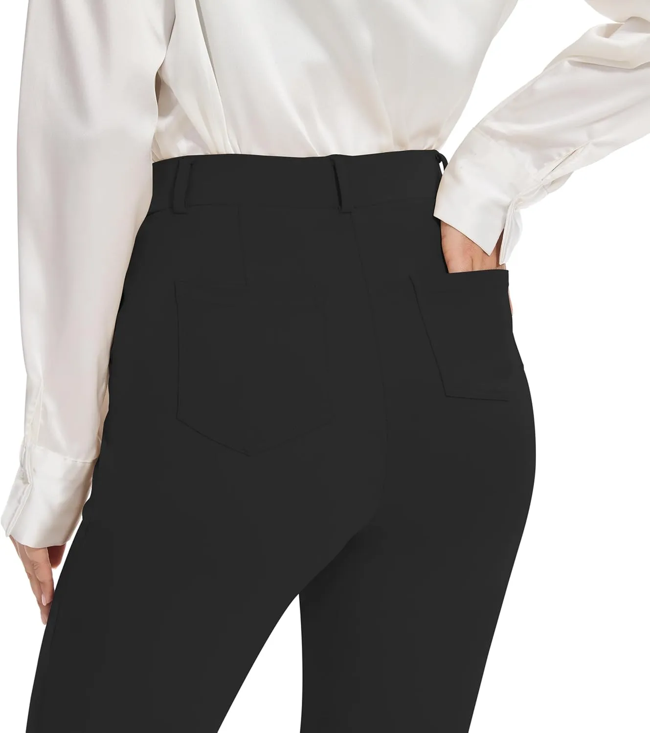 VIMPEP Womens 2024 Fall Stretchy Yoga Dress Pants High Rise Straight Leg with Pockets Casual Petite/Regular 1202