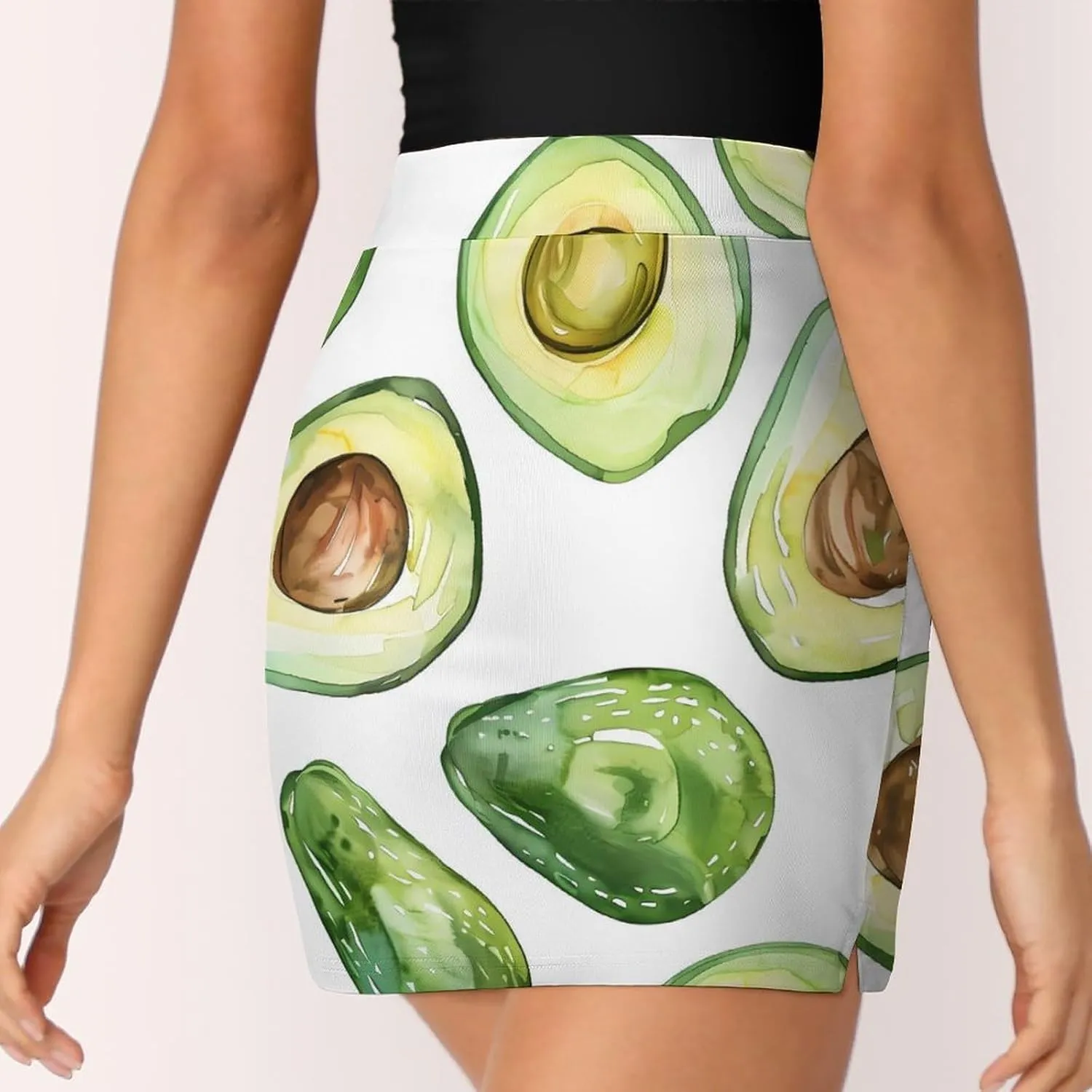 Watercolor Avocados Women's Skort Athletic Skirt Golf Skorts A-line Skirts with Built-in Shorts Pockets