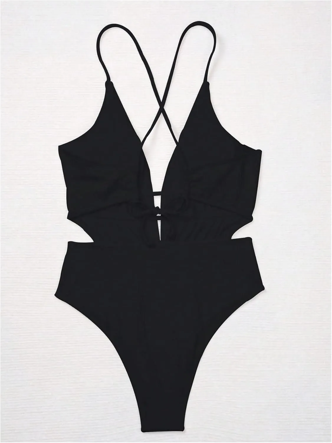WDIRARA Women's One Piece Swimsuit Criss Cross Cut Out Monokini Tummy Control Bathing Suits