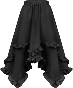 WELAKEN Girls Long Skirts Elastic Waist Flowy Ruffle Maxi Skirt with Pockets