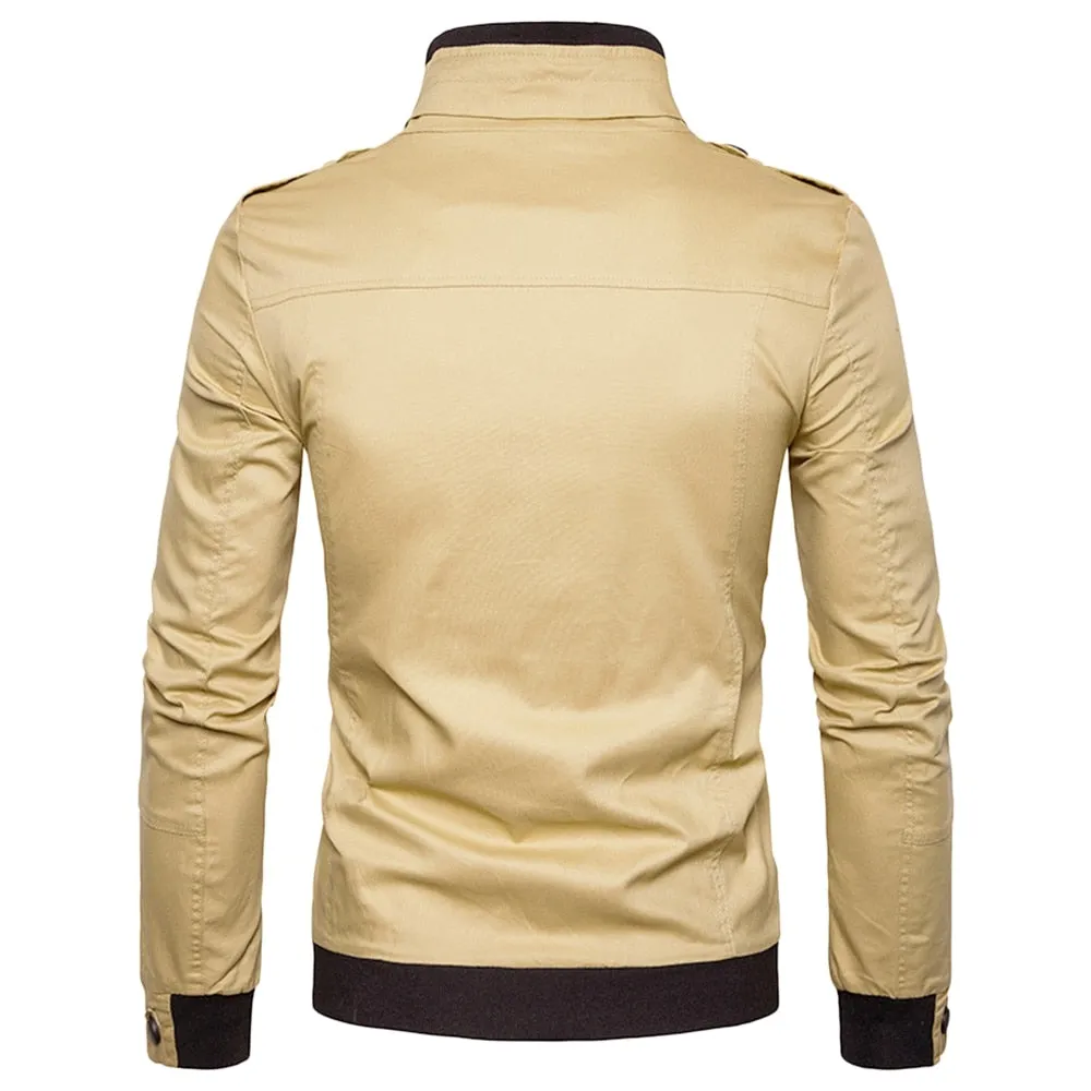 West Louis Epaulet Design Pockets Zip Up Jacket