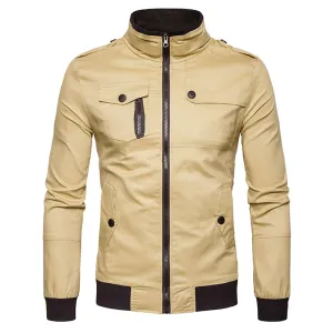West Louis Epaulet Design Pockets Zip Up Jacket