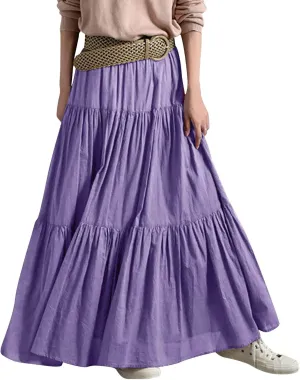 Women 2023 Summer Spring Long Skirts Elegant Ankle Skirts A Line Beach Maxi Skirt Pleated Cheer Skirt Midi Skirts