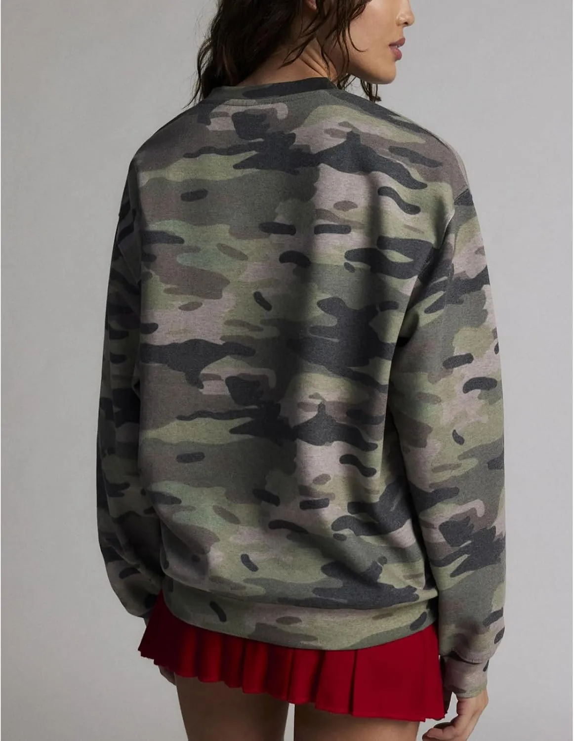 Women Star Striped Graphic Sweatshirt Long Sleeve Crew Neck Oversized Hoodie Casual Drop Shoulder Pullover Jacket