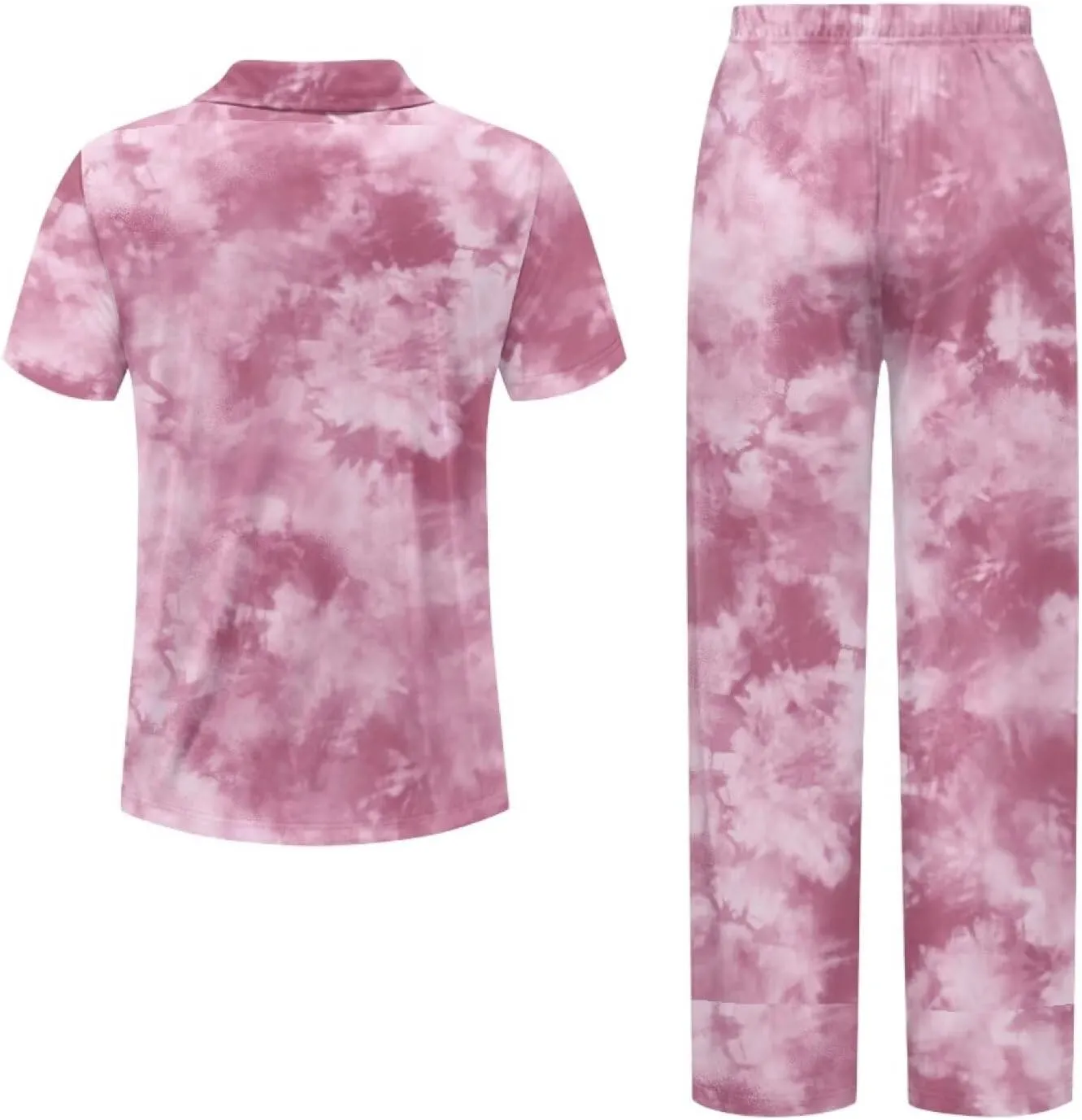 Women's 2 Piece Pajamas Sets, Casual Short-Sleeve Pjs Set with Pockets for Beach S-2XL Size