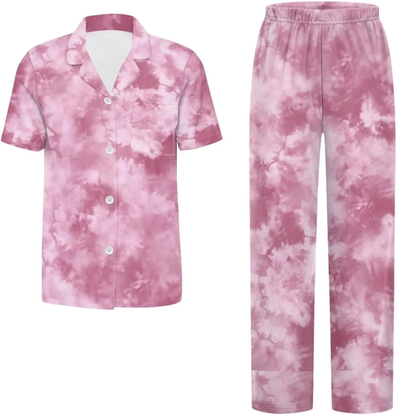 Women's 2 Piece Pajamas Sets, Casual Short-Sleeve Pjs Set with Pockets for Beach S-2XL Size