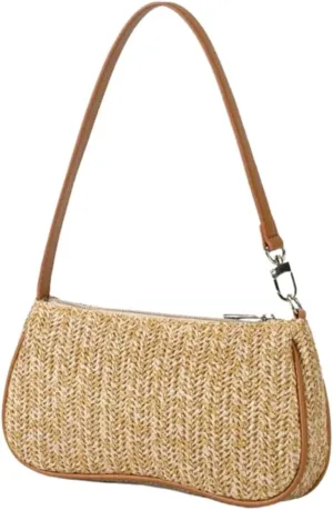 Womens Fashion Hobo Bag Summer Woven Beach Bag 2025 Trendy Straw Shoulder Bag Purse Y2k Handbag for Travel 2025