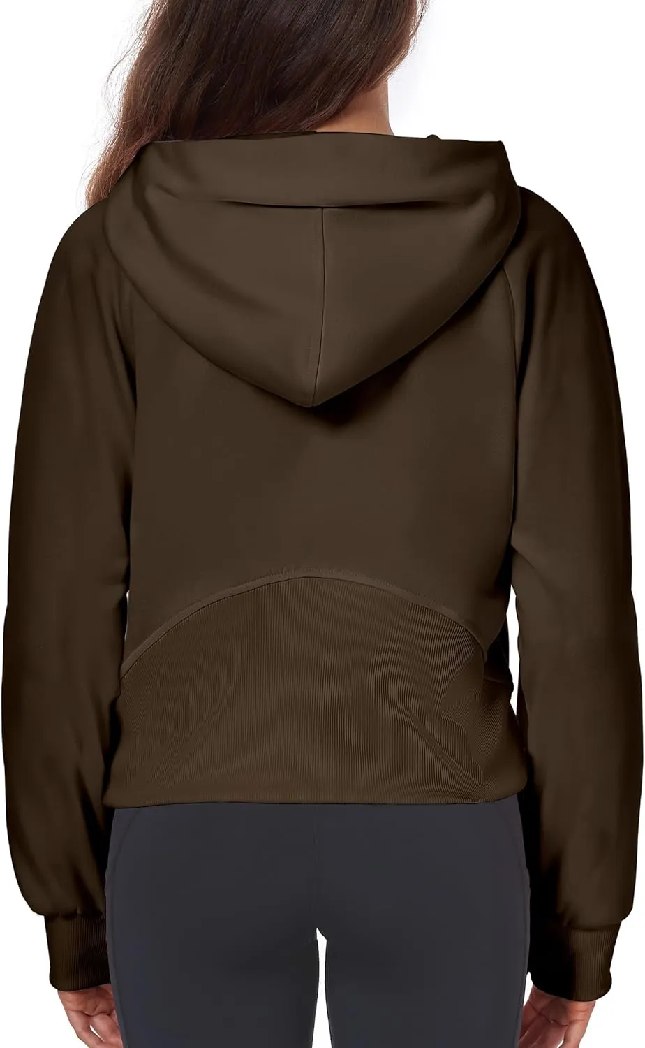 Womens Half Zip Hoodies Quarter Zipper Up Cropped Sweatshirt Long Sleeve Athletic Pullover Tops with Thumb Hole