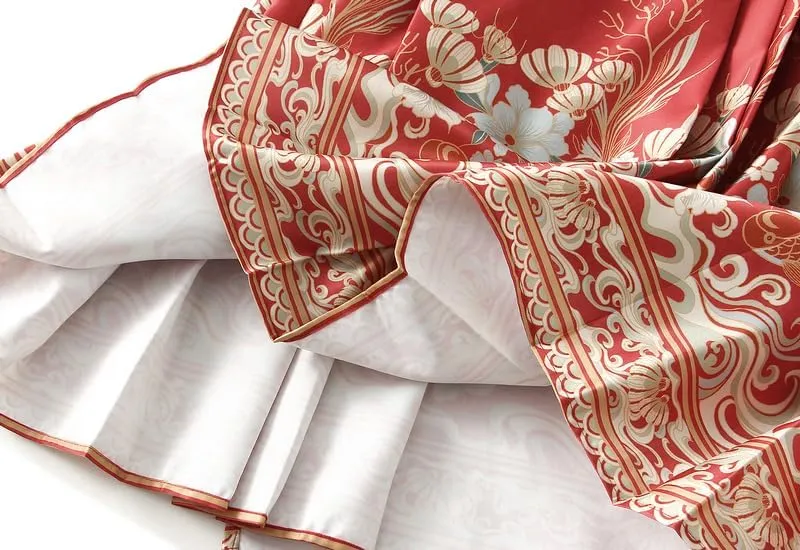 Women's Horse Face Skirt Long Swing Pleated Tie Up A-Line Skirt Chinese Style Women Skirts  Hair Tie