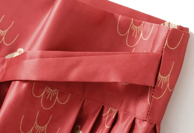 Women's Horse Face Skirt Long Swing Pleated Tie Up A-Line Skirt Chinese Style Women Skirts  Hair Tie